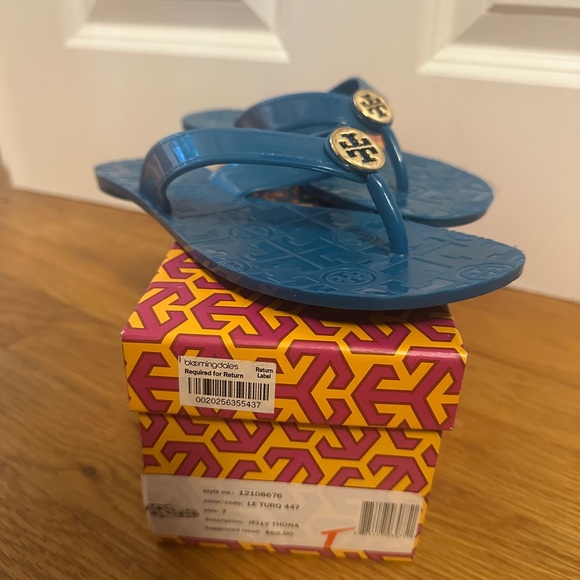 Tory Burch Blue Sandals - Picture 1 of 4